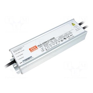 Power supply: switched-mode | LED | 250W | 89÷179VDC | 1400mA | IP67