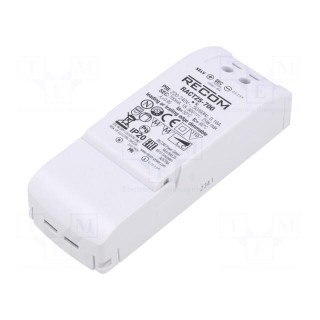 Power supply: switched-mode | LED | 25W | 18÷36VDC | 700mA | 198÷264VAC