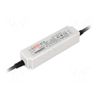 Power supply: switched-mode | LED | 25W | 20VDC | 1.25A | 90÷305VAC