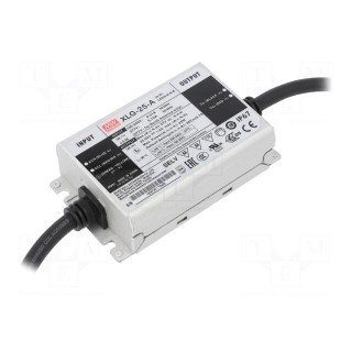 Power supply: switched-mode | LED | 25W | 22÷54VDC | 250÷1050mA | IP67