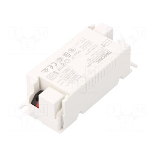 Power supply: switched-mode | LED | 25W | 30÷42VDC | 600mA | 198÷264VAC