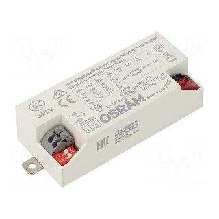 Power supply: switched-mode | LED | 29W | 30÷42VDC | 550÷700mA | IP20
