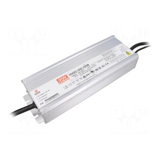 Power supply: switched-mode | LED | 300W | 214÷428VDC | 700mA | IP67