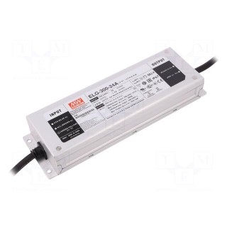 Power supply: switched-mode | LED | 300W | 24VDC | 22.4÷25.6VDC | IP67