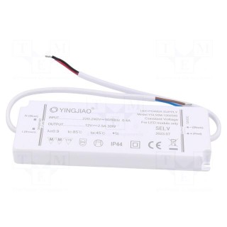 Power supply: switched-mode | LED | 30W | 12VDC | 2.5A | 220÷240VAC