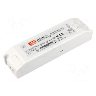 Power supply: switched-mode | LED | 30W | 12VDC | 2.5A | 90÷264VAC | IP20