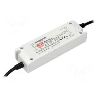 Power supply: switched-mode | LED | 30W | 20VDC | 1.5A | 90÷264VAC | IP64