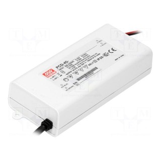 Power supply: switched-mode | LED | 37.8W | 70÷108VDC | 350mA | IP42