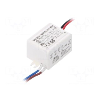 Power supply: switched-mode | LED | 3W | 3÷9.5VDC | 500mA | 90÷264VAC