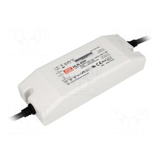 Power supply: switched-mode | LED | 40W | 15VDC | 13.5÷17VDC | 2.67A