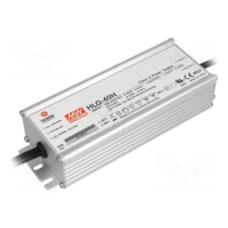 Power supply: switched-mode | LED | 40W | 15VDC | 2.67A | 90÷305VAC
