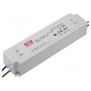 Power supply: switched-mode | LED | 60W | 48VDC | 1.25A | 90÷264VAC