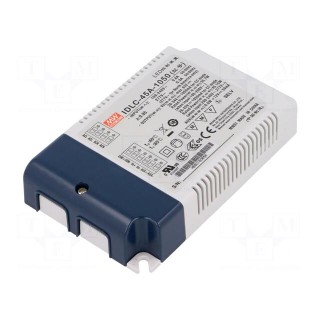 Power supply: switched-mode | LED | 45.15W | 26÷43VDC | 1050mA | IP20