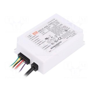 Power supply: switched-mode | LED | 45W | 36÷43VDC | 1050mA | 90÷295VAC