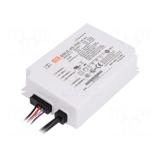 Power supply: switched-mode | LED | 45W | 38÷64VDC | 700mA | 90÷295VAC