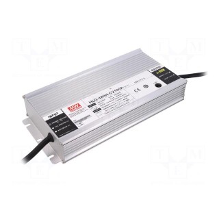 Power supply: switched-mode | LED | 480W | 114÷229VDC | 1050÷2100mA