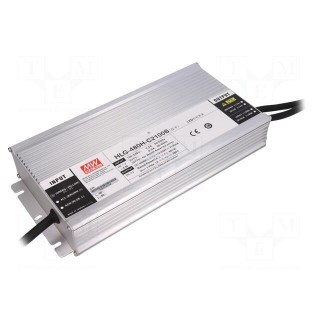 Power supply: switched-mode | LED | 480W | 114÷229VDC | 2100mA | IP67