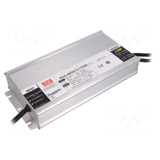 Power supply: switched-mode | LED | 480W | 137÷274VDC | 1750mA | IP67