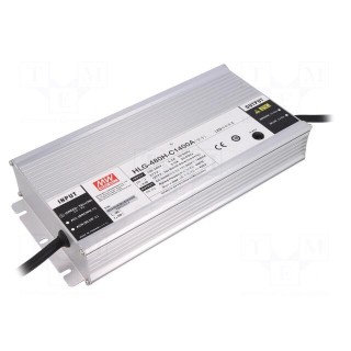 Power supply: switched-mode | LED | 480W | 171÷343VDC | 700÷1400mA
