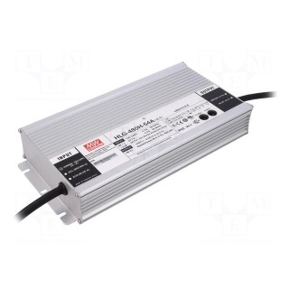 Power supply: switched-mode | LED | 480W | 54VDC | 4.4÷8.9A | 90÷305VAC
