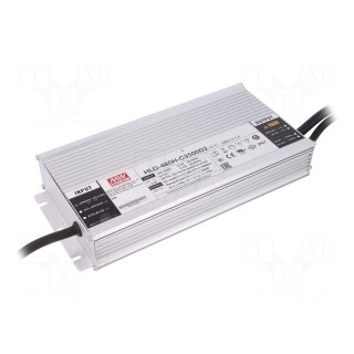 Power supply: switched-mode | LED | 480W | 68÷137VDC | 3.5A | 90÷305VDC