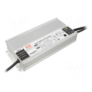 Power supply: switched-mode | LED | 481W | 114÷229VDC | 1050÷2100mA