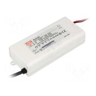 Power supply: switched-mode | LED | 59.5W | 20÷34VDC | 1750mA | IP30
