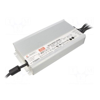 Power supply: switched-mode | LED | 600W | 48VDC | 6.2÷12.5A | IP65