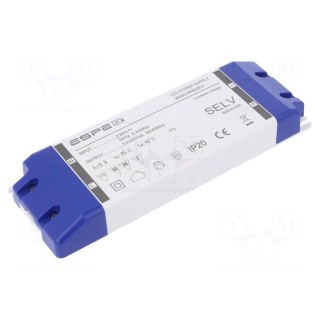 Power supply: switched-mode | LED | 60W | 12VDC | 5A | 220÷240VAC | IP20