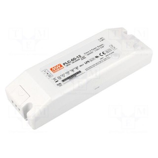 Power supply: switched-mode | LED | 60W | 12VDC | 8.4÷12VDC | 5A | IP20