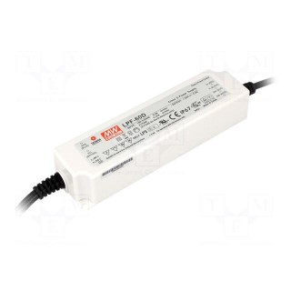 Power supply: switched-mode | LED | 60W | 12VDC | 7.2÷12VDC | 5A | IP67
