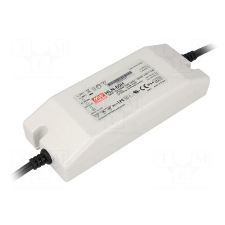 Power supply: switched-mode | LED | 60W | 15VDC | 4A | 90÷305VAC | IP64