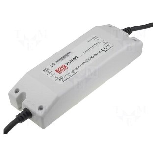 Power supply: switched-mode | LED | 60W | 24VDC | 2.5A | 90÷264VAC | IP64