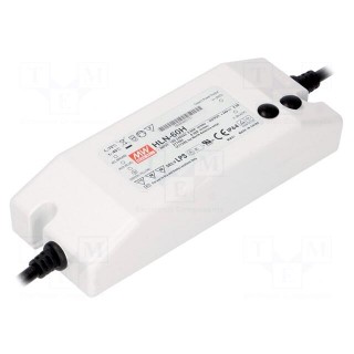 Power supply: switched-mode | LED | 62.4W | 48VDC | 44÷53VDC | IP64