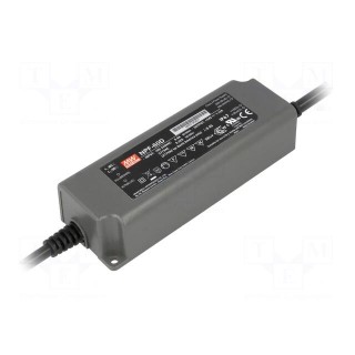 Power supply: switched-mode | LED | 60W | 7.2÷12VDC | 5A | 90÷305VAC