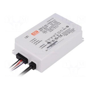 Power supply: switched-mode | LED | 65W | 34÷46VDC | 1400mA | IP67 | 85%