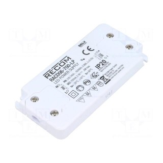 Power supply: switched-mode | LED | 6W | 2÷9VDC | 700mA | 198÷264VAC