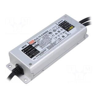 Power supply: switched-mode | LED | 74.9W | 107÷214VDC | 350mA | IP67