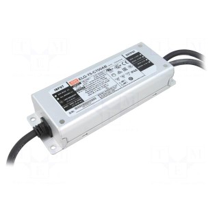 Power supply: switched-mode | LED | 74.9W | 53÷107VDC | 350÷700mA