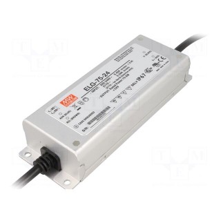 Power supply: switched-mode | LED | 75.6W | 24VDC | 3.15A | 180÷295VAC