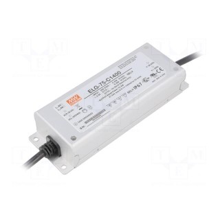 Power supply: switched-mode | LED | 75.6W | 27÷54VDC | 1400mA | IP67