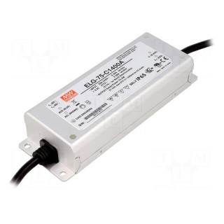 Power supply: switched-mode | LED | 75.6W | 27÷54VDC | 700÷1400mA