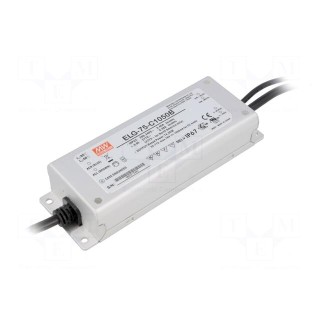 Power supply: switched-mode | LED | 75W | 35÷71VDC | 1050mA | IP67 | 90%