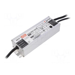 Power supply: switched-mode | LED | 80W | 20VDC | 2.4÷4A | 90÷305VAC