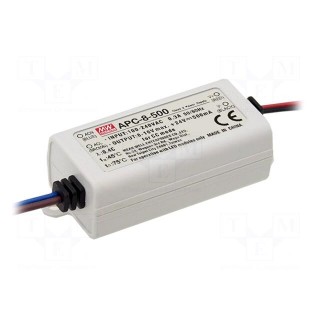 Power supply: switched-mode | LED | 8W | 16÷32VDC | 250mA | 90÷264VAC