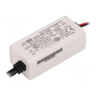 Power supply: switched-mode | LED | 8W | 16÷32VDC | 250mA | 180÷264VAC