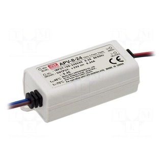 Power supply: switched-mode | LED | 8W | 24VDC | 0.34A | 90÷264VAC | IP42