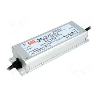 Power supply: switched-mode | LED | 96W | 42VDC | 1.14÷2.28A | IP65