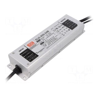 Power supply: switched-mode | LED | 200W | 24VDC | 8.4A | 100÷305VAC