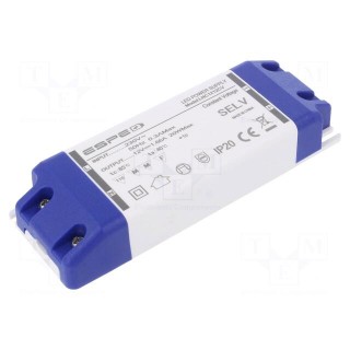 Power supply: switched-mode | LED | 20W | 12VDC | 1.66A | 220÷240VAC